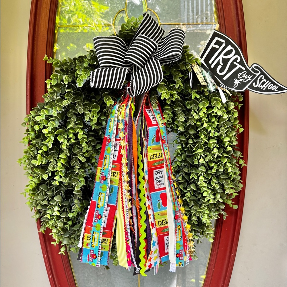 Back-to-School ribbon trim bundle for wreath